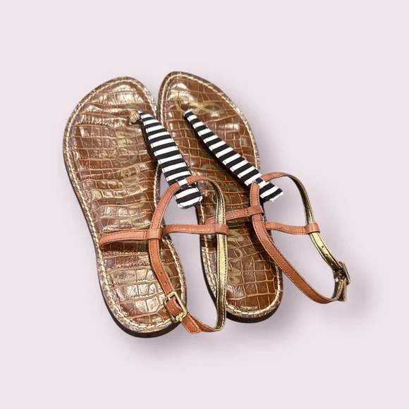 Sam Edelman Brown and Black Sandals with Chic Design - Picture 1 of 8